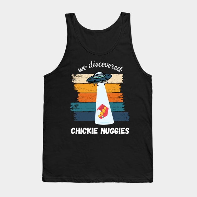 We Discovered Chickie Nuggies | Colorful Vintage Sunset UFO Abduction Tank Top by Nonconformist